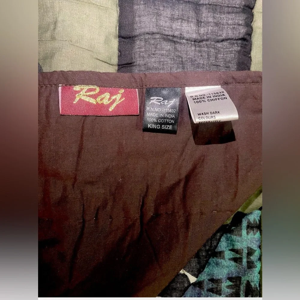 Raj Vintage Y2K Earthy Tones Cotton Quilt - Picture 3 of 3